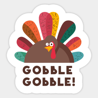 Gobble Gobble Thanksgiving Turkey Sticker